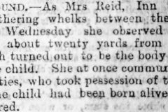 Whelk gatherer finds child’s body Sept.1888