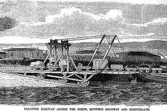 Similar floating railway apparatus for transporting the loaded wagons, operating at the Burntisland crossing on the Forth