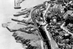 Newport railway cutting through top end of former shipyard, 1950s