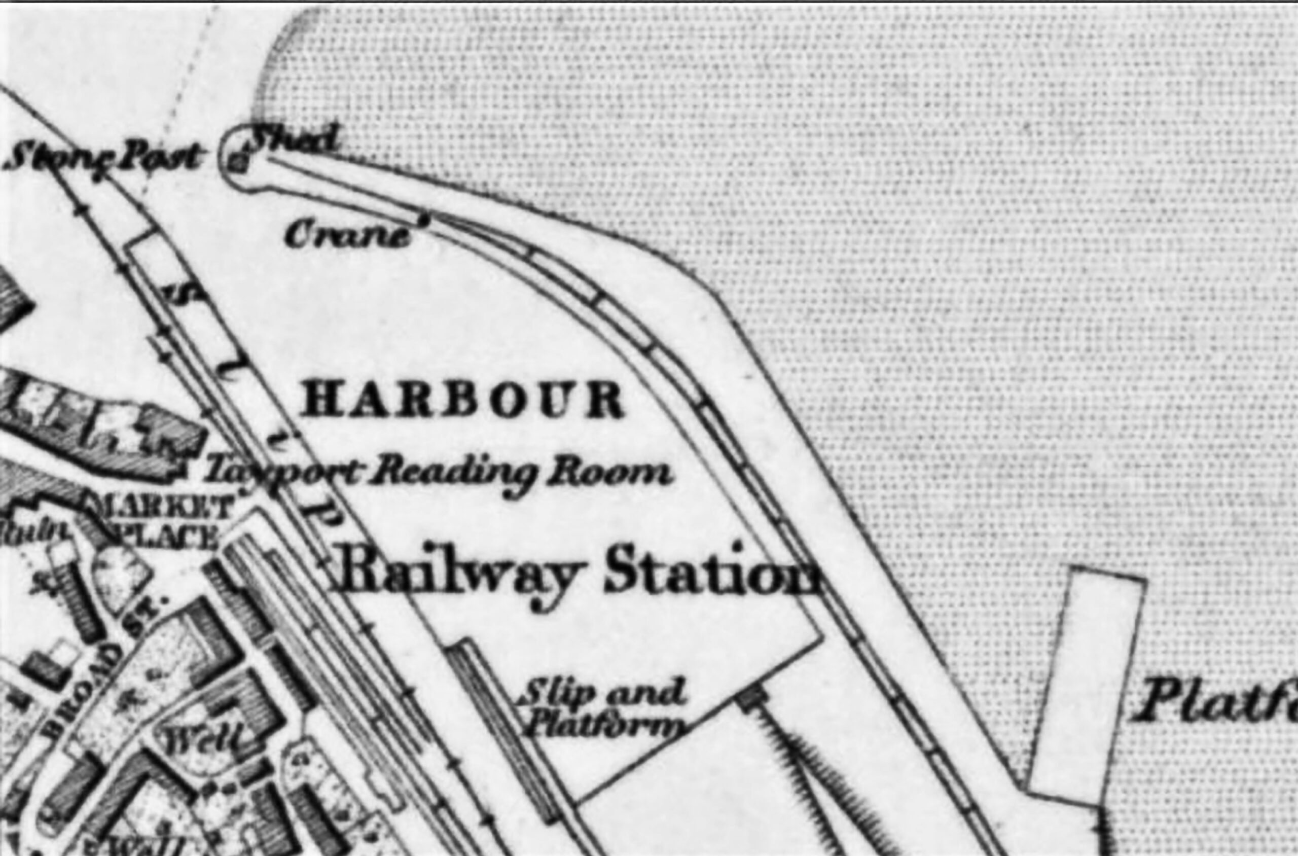 Tayport Heritage Trail - Board 1 - 1855 map of Market Place prior to Newport Railway Construction