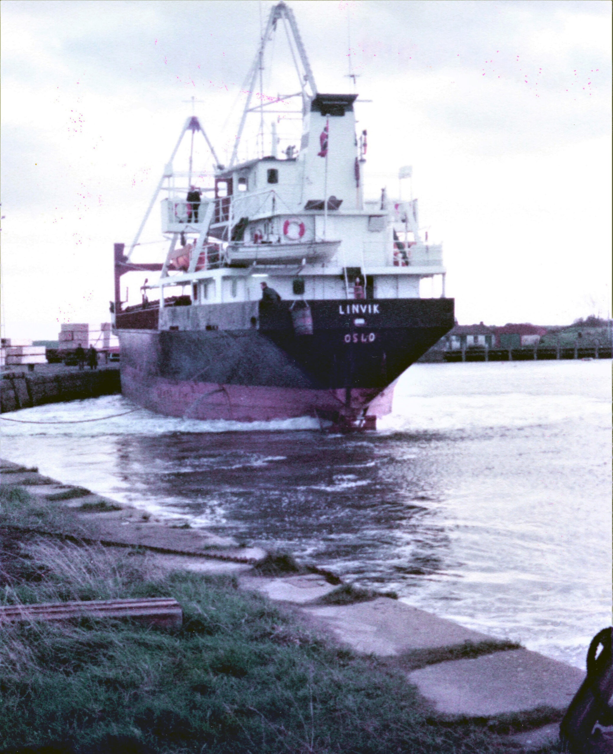 Tayport Heritage Trail - Board 1 - Unloaded woodboat departures in 1982