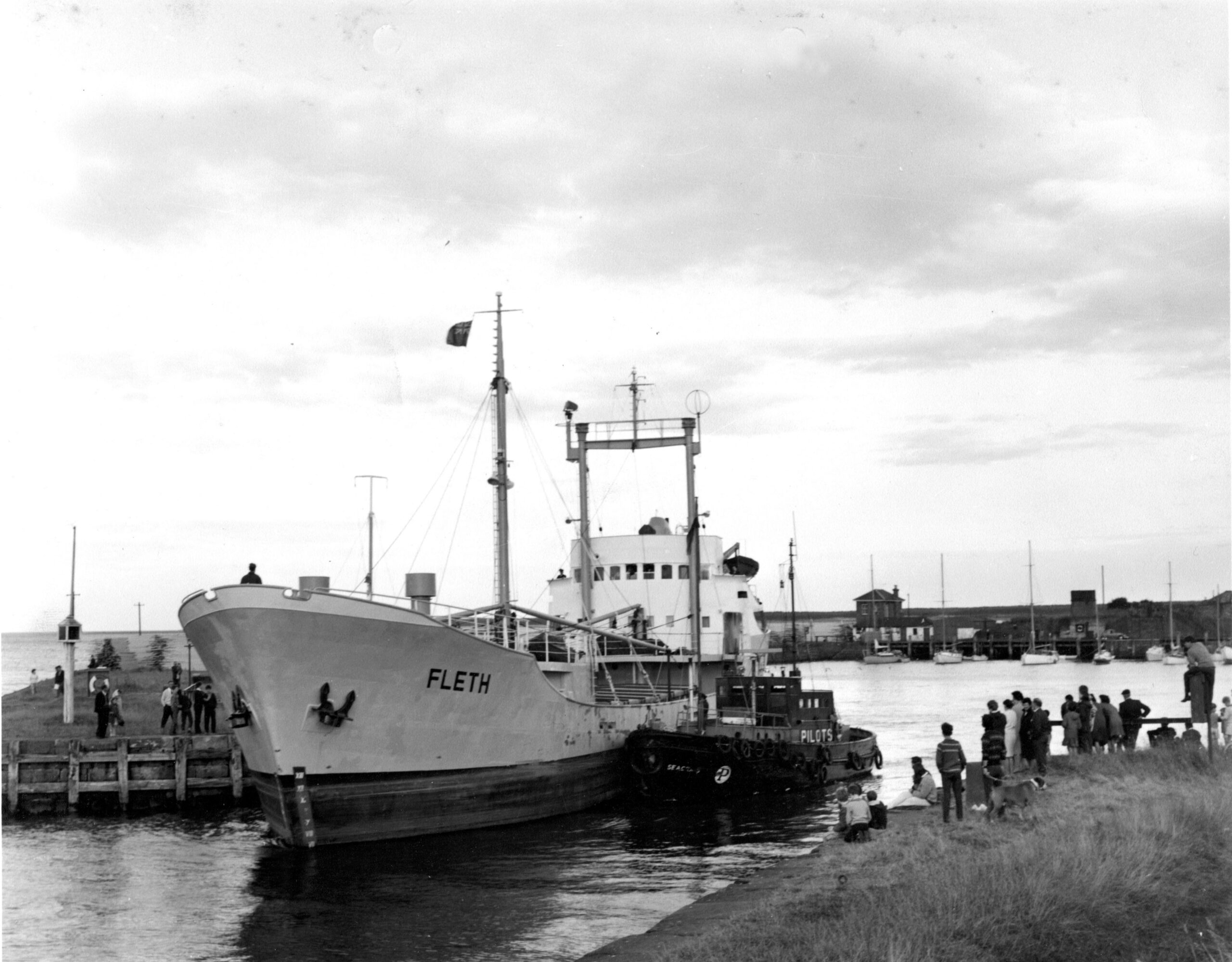 Tayport Heritage Trail - Board 1 - Unloaded woodboat departures in 1967