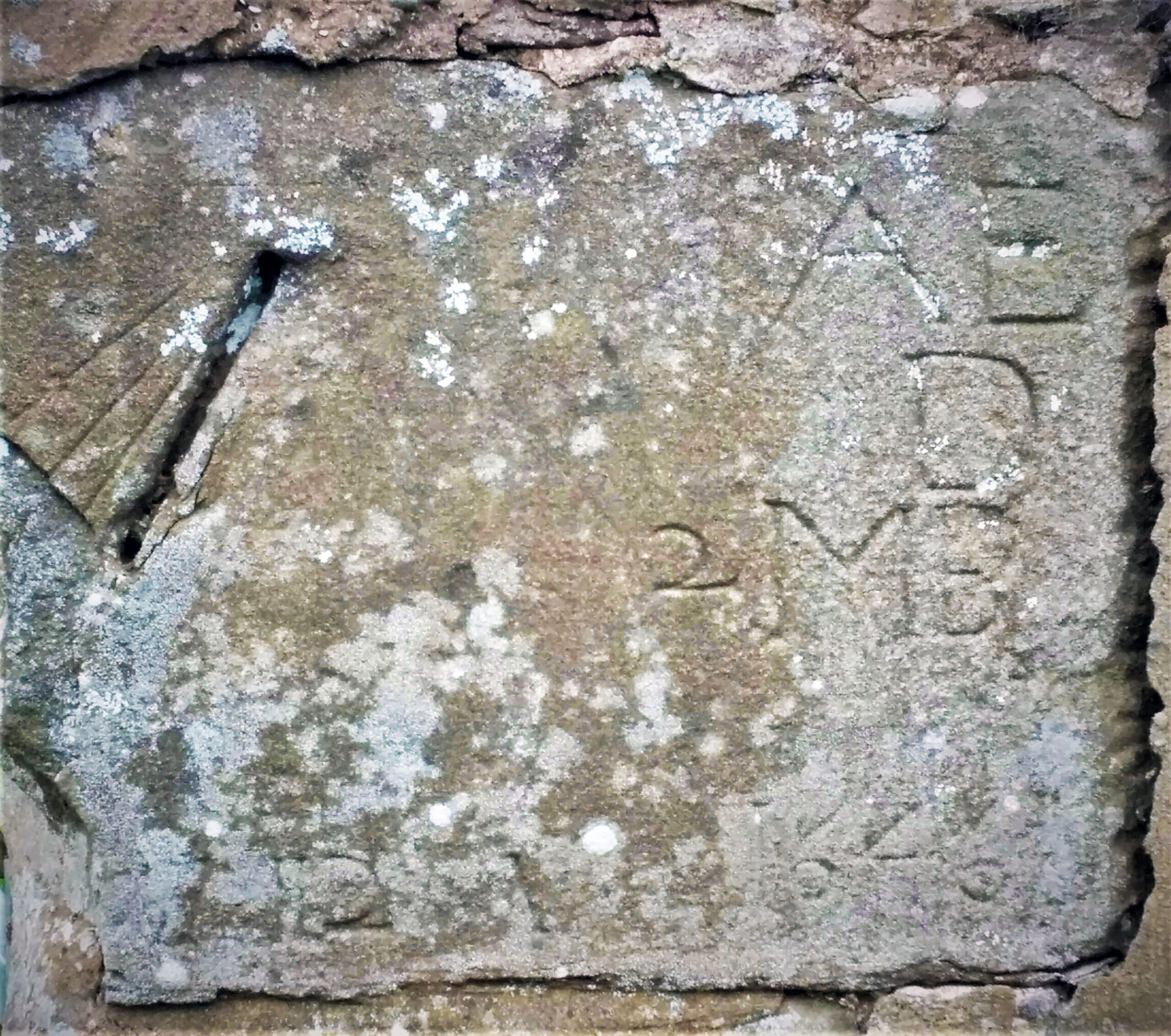 Tayport Heritage Trail - Board 12 - 1646 sundial with Arthur Erskine & Margaret Buchanan initials