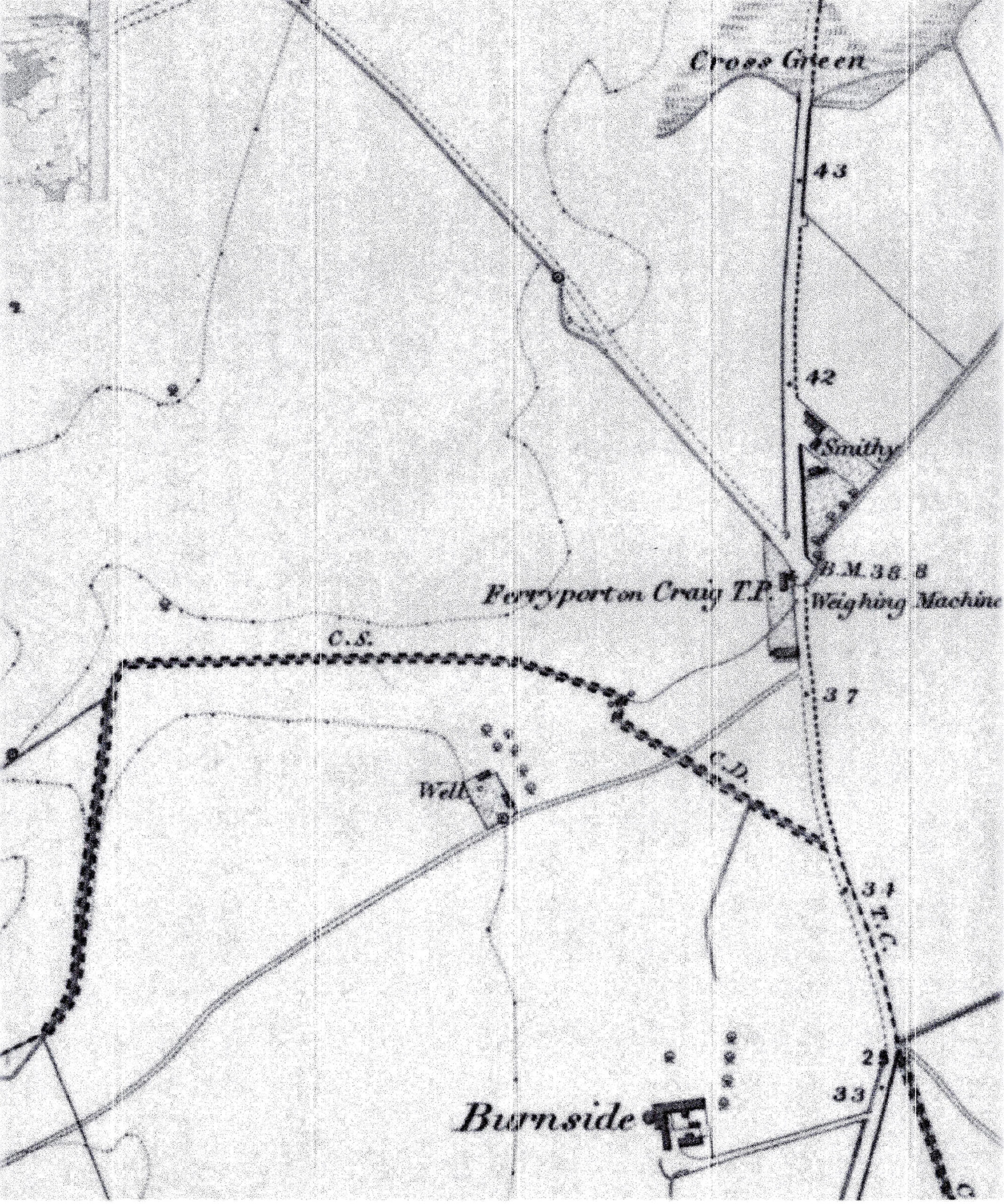 Tayport Heritage Trail - Board 13 - 1855 OS map showing Toll House with weighbridge