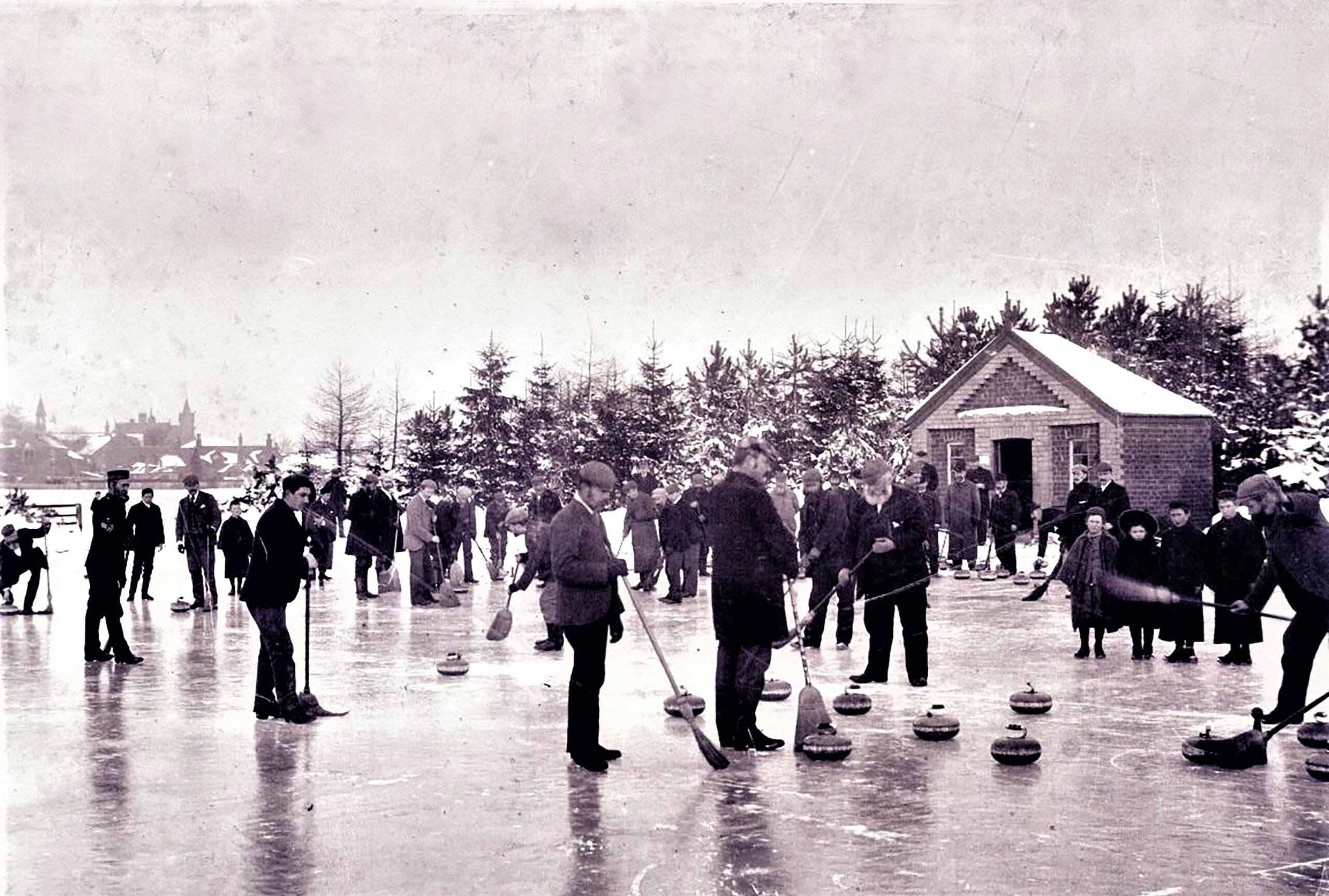 Tayport Heritage Trail - Board 14 - Event on the curling pond early 1900s