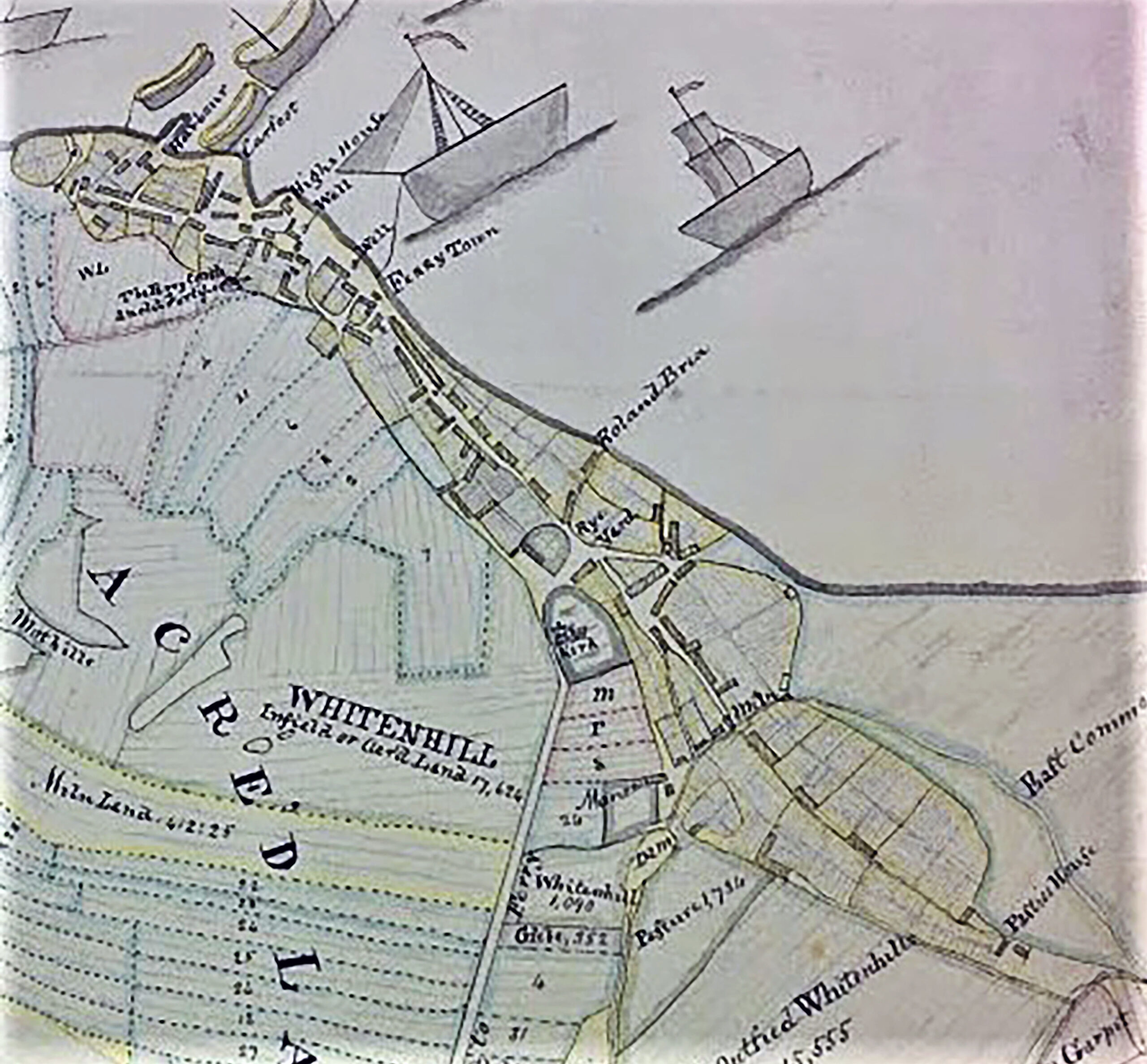 Tayport Heritage Trail - Board 23 - Hope’s 1769 map showing original kirk & waterfront line
