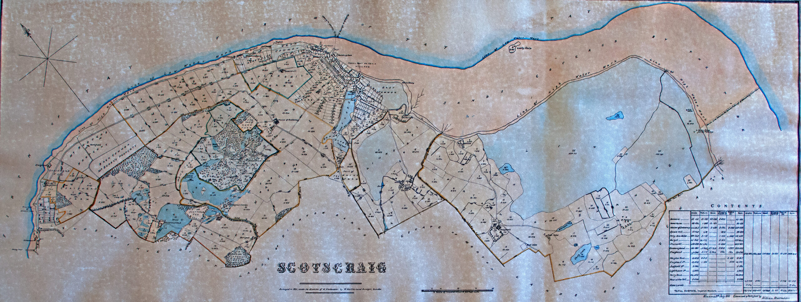 Tayport Heritage Trail - Board 12 - 1831 Blackadder Map of Scotscraig Estate